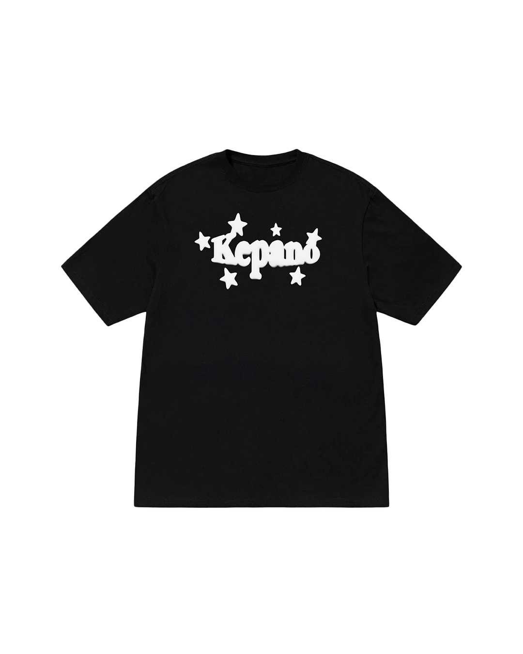 STARS PUFF PRINT TEE BLACK