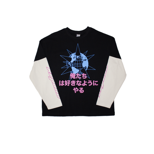 LONG SLEEVE BLACK/GRAY